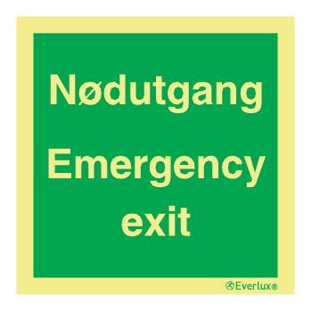 Produktbilde for Skilt Nødutgang, Emergency Exit