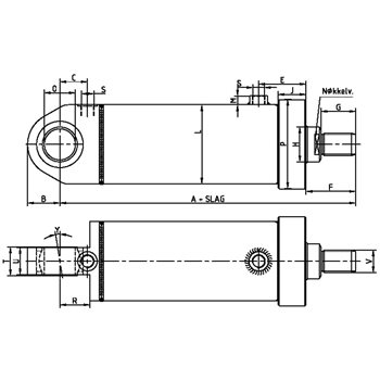 Produktbilde for KM hydraulikk sylinder, type DVLG