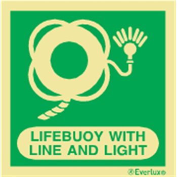 Produktbilde for Lifebuoy with line and light + symbol 15x15cm vinyl IMO