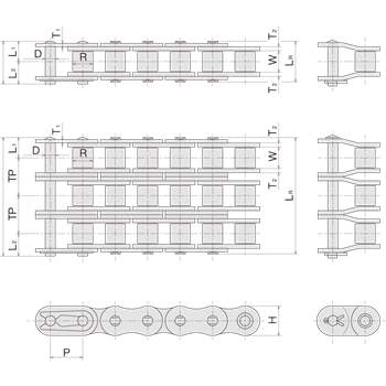 Produktbilde for Sugiyama silver SBR rullekjede 1 duplex DIN 8187