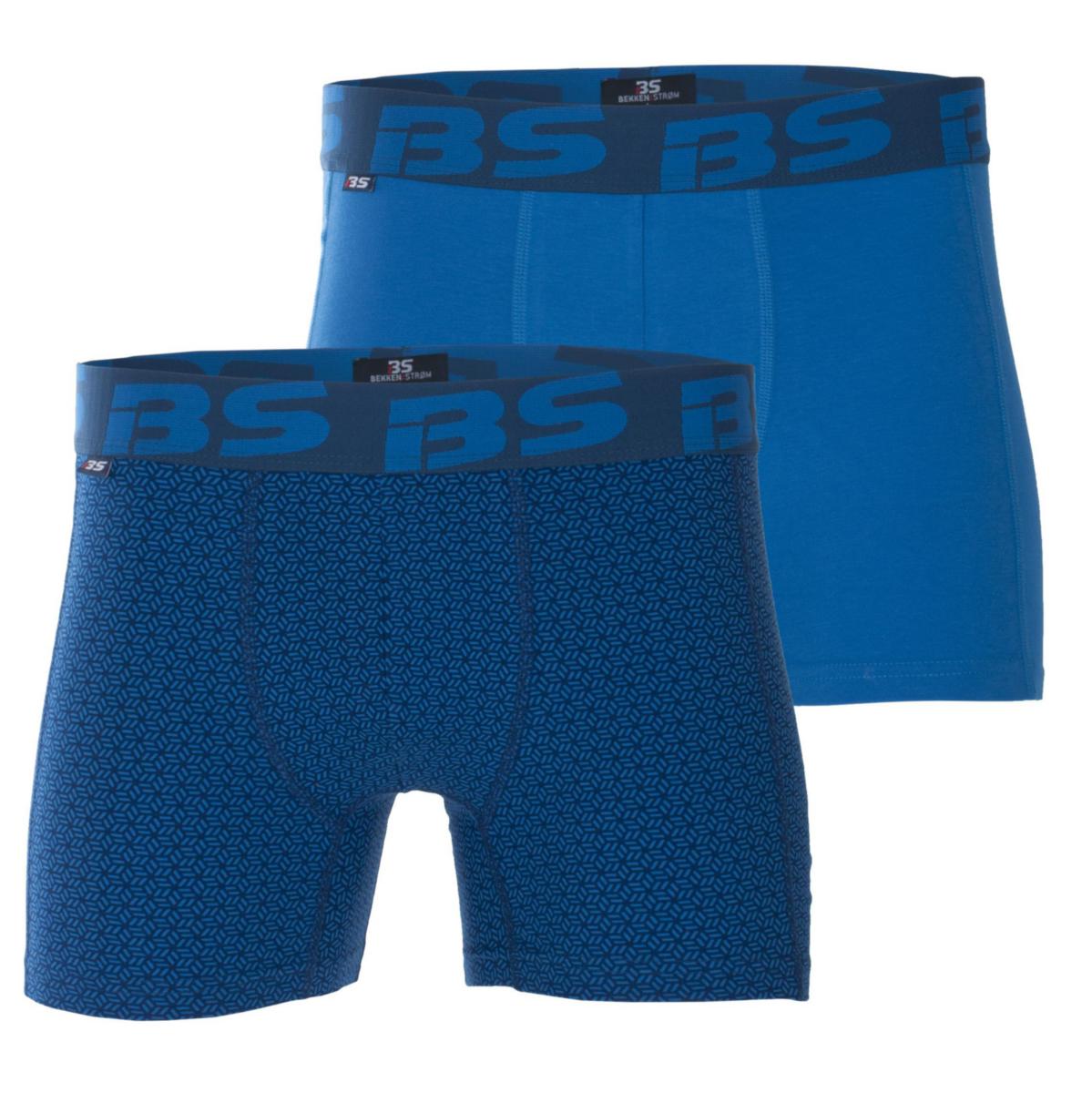 Produktbilde for Boksershorts BS Skrukkelia 2pk blå/mønstret blå