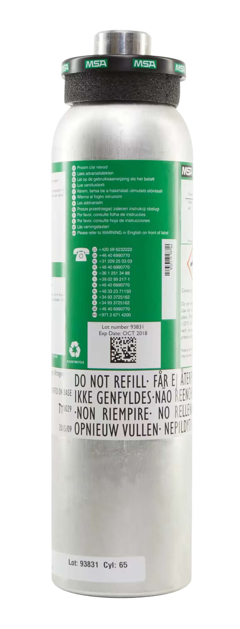 Produktbilde for Kalibreringsgass Solaris 4 CH4, O2, CO, H2S
