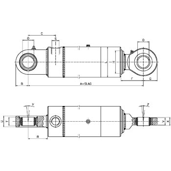 Produktbilde for KM hydraulikk sylinder, type EVL