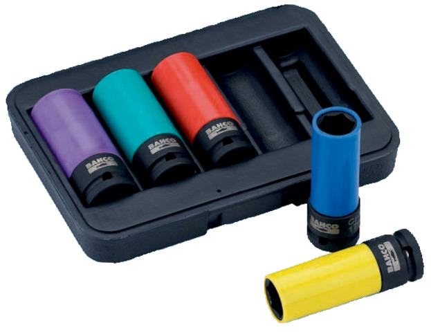 Produktbilde for Bahco 1/2 kraftpipesett for hjulbolter 17, 19, 21, 22, 24mm