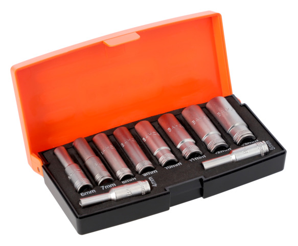 Produktbilde for Bahco sett med langpiper 1/4 4-13mm