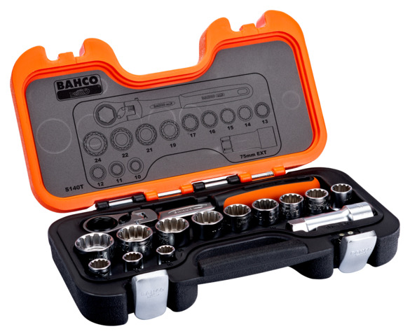 Produktbilde for Bahco pipenøkkelsett Go-Thru 10-24mm 14-deler