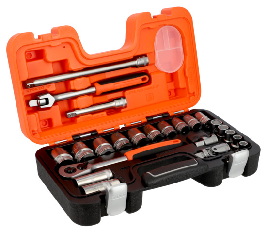 Produktbilde for Bahco 1/2 pipenøkkelsett 24-deler 3/8-1-1/4