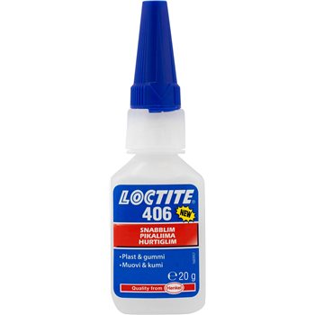 Produktbilde for Loctite hurtiglim gummi og plast 406 20g