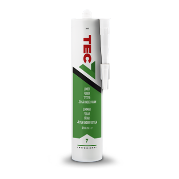 Produktbilde for Tec7 MS-polymer lim, fug-og tettemasse hvit 310ml