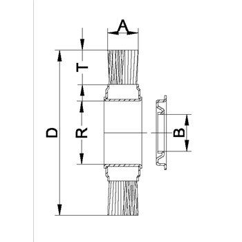 Produktbilde for Sirkulærstålbørste for benksliper, form 1RDW