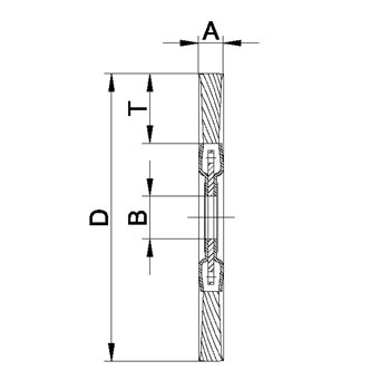 Produktbilde for Sirkulærstålbørste for vinkelsliper, form 1RDZ