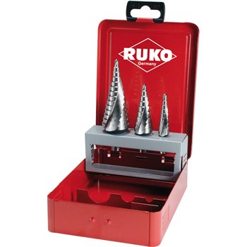 Produktbilde for Ruko trinnborsett HSS 3stk 4-30mm nr. 0/9-1-2