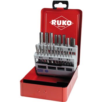 Produktbilde for Ruko håndgjengetappsett M3-M12 21-deler