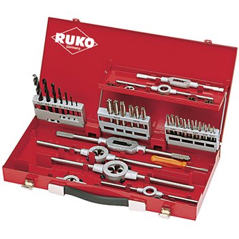 Produktbilde for Ruko håndgjengetapper/bakker i sett M3-M12 44-deler