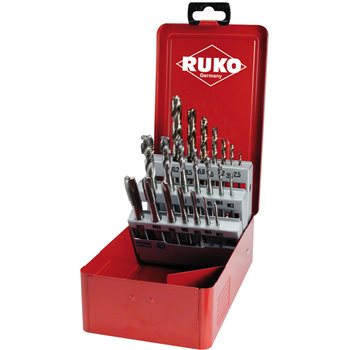 Produktbilde for Ruko maskingjengetappsett M3-M12 21-deler