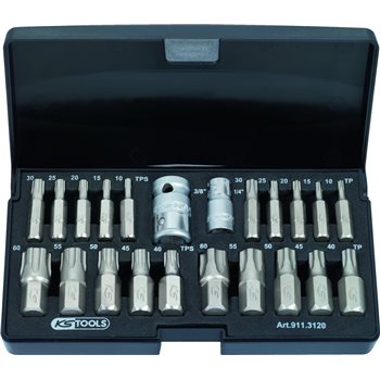 Produktbilde for KS bitssett 22-deler Torx Plus/Plus Security 10-60 1/4+3/8