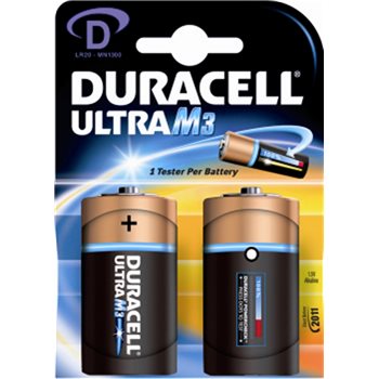 Produktbilde for Duracell Ultra M3 batteri 1,5V D 2stk