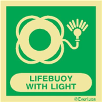 Produktbilde for Lifebuoy with light + symbol 15x15cm vinyl IMO