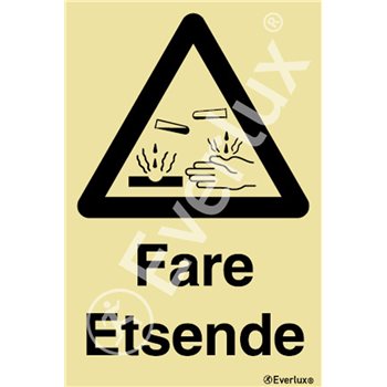 Produktbilde for Fare etsende + symbol