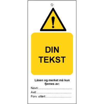 Produktbilde for Tags spesial: «Din tekst» (75x160) 10 stk