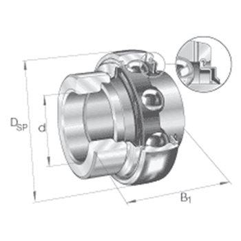 Produktbilde for Innsatslager sylindrisk boring, serie GE .. KRRB