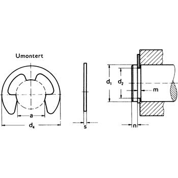 Produktbilde for Låsering utvendig rustfri DIN 6799, type RA (sporrytter)