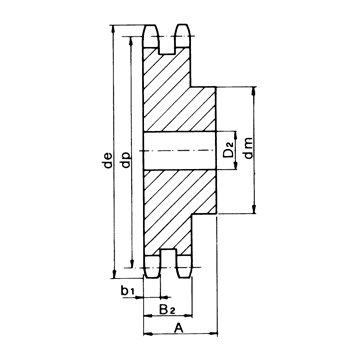 Produktbilde for Standard kjedehjul, duplex