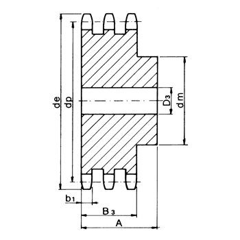 Produktbilde for Standard kjedehjul, triplex