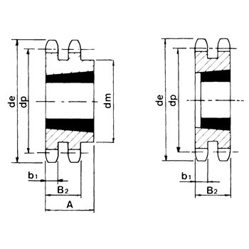 Produktbilde for Taper kjedehjul duplex